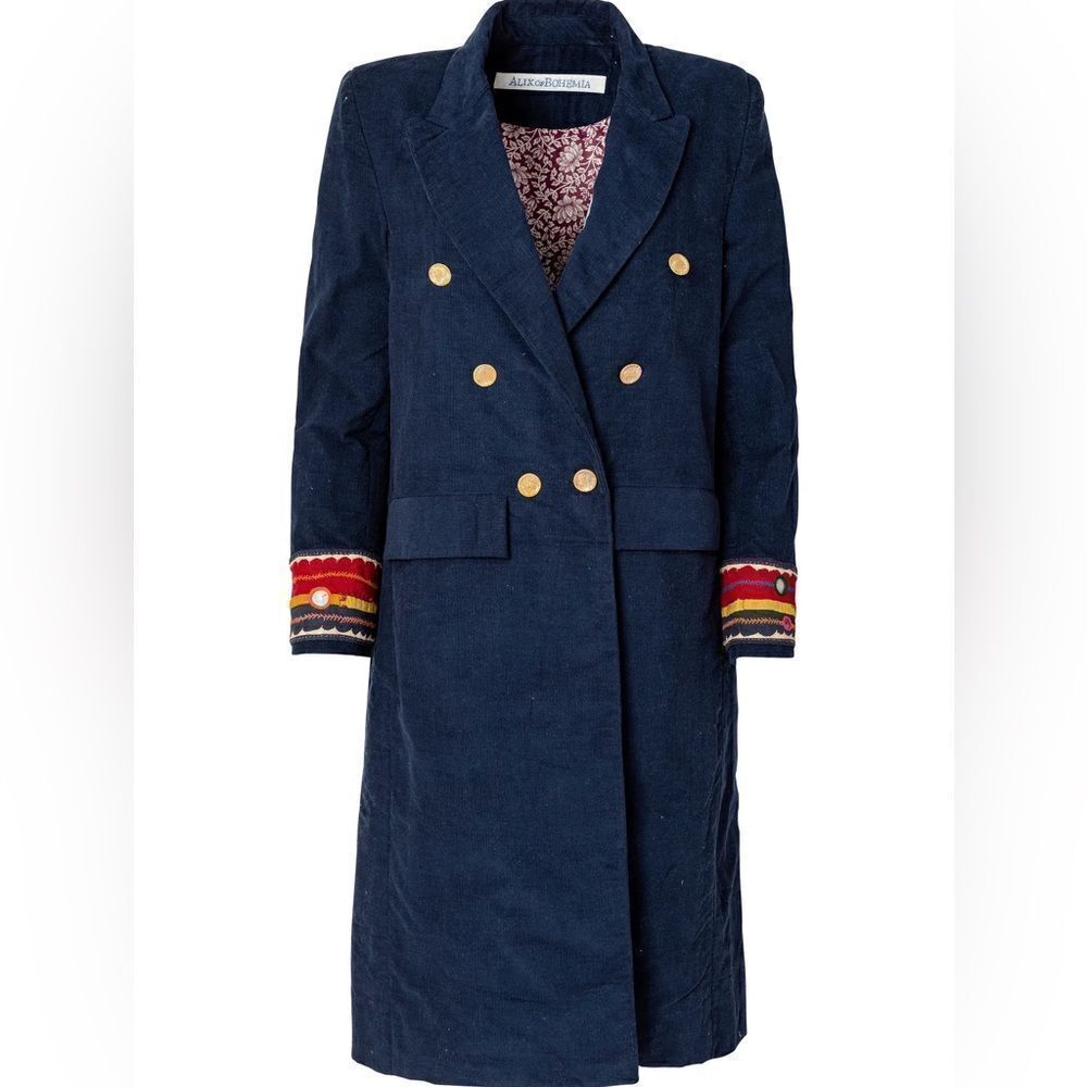Alix of Bohemia Wade Indigo‎ Corduroy Pea Coat sz M